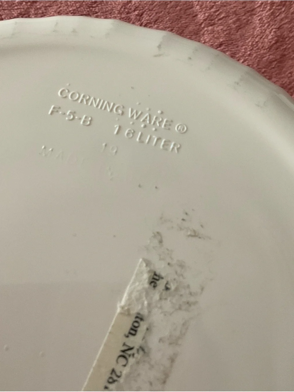 Corningware White Ribbed Ceramic Serving Basin